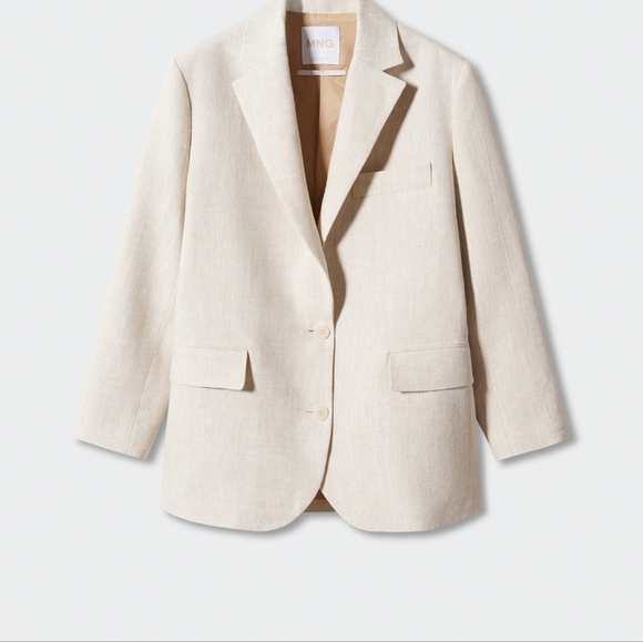 Linen Cream Blazer - Picture 1 of 3